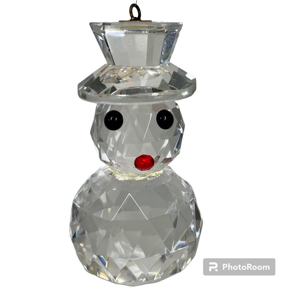 Timeless Treasures Figurine Snowman Cut Crystal Ornament Christmas Holiday Decor